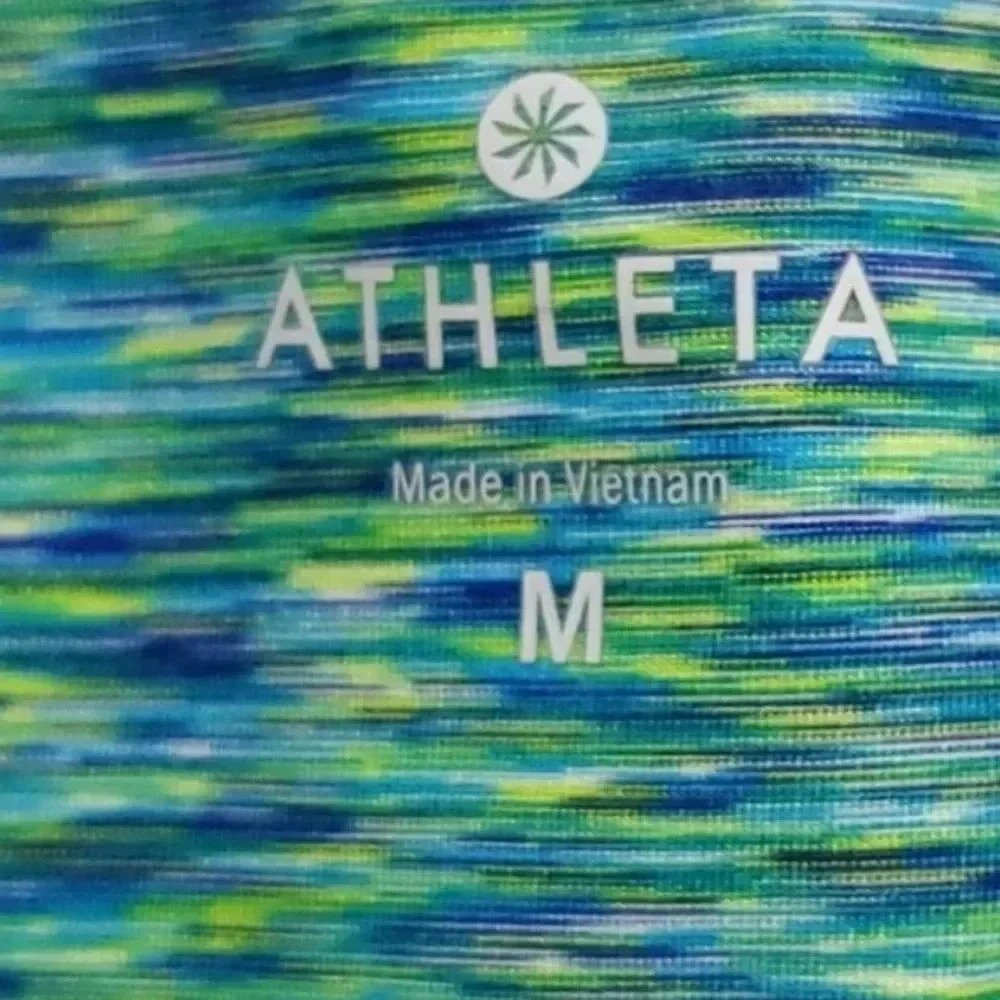 Athleta Womens Pop Space Dye Tank Top Sz Small Green Blue V-Neck MD - Picture 2 of 4